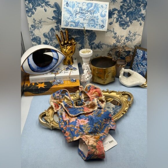 🆕 ZIMMERMANN KIDS 🧿 NWT August Trim Scoop 1PC, Dusty Blue Floral - Sz 1Y - Picture 2 of 12